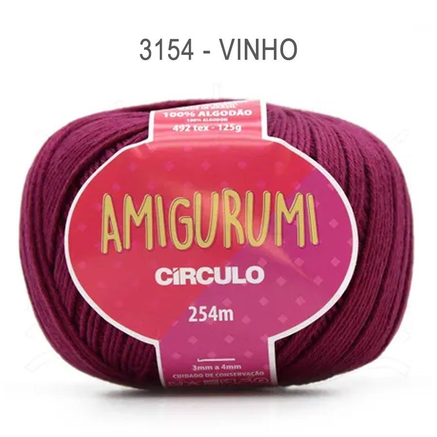 Linha Amigurumi 254m - Circulo - 3154 - Vinho
