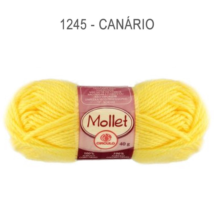 Lã Mollet 40g Cores Lisas - Circulo - 1245 - Canário