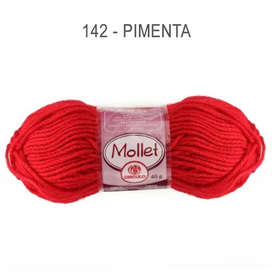 Lã Mollet 40g Cores Lisas - Circulo - 142 - Pimenta