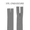 Ziper Invisível 20cm c/ 1un - Luli - 578 - Cinza Escuro