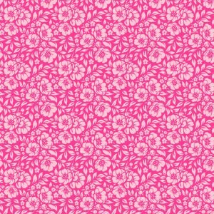 Tecido Tricoline Estampado 100% Algodão - Floral Pink 1177 V009 Peripan